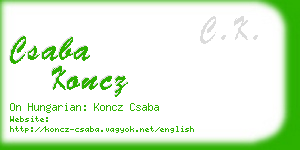 csaba koncz business card